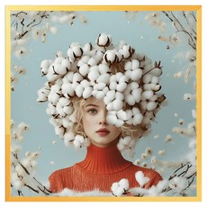 움짤액자 겨울과 봄의 여인, 유광 골드