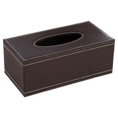 橡合杉 皮革紙抽盒, 1個, 麥穗紋 深棕色