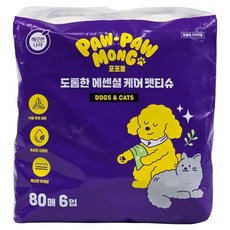 포포몽 깨끗한나라 도톰한 에센셜 케어 펫티슈, 6개, 80개입