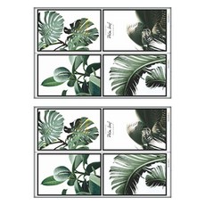 WA. WALL ART 防水PVC 無痕設計壁貼 FX-C197 2張, 樹葉 白色