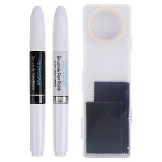 차싹 현대 순정형 자동차 붓펜 페인트 컬러+투명+전용키트 PGU 화이트크리스탈(325)+투명, 1세트, PGU 화이트크리스탈+투명 붓펜