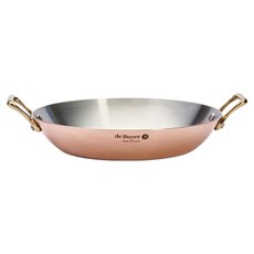 de Buyer 畢耶 契合銅鍋黃銅柄系列 雙耳平底鍋, 1個, 12cm