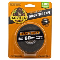 GORILLA 雙面膠帶 黑色 25.4mm x 3.04m, 1個