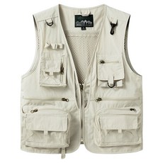 Elsso 男士休閒戶外網眼多口袋設計釣魚工作背心