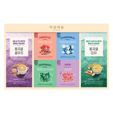 NOKCHAWON 綠茶園 四季茶禮盒 + 提袋, 洛神花茶 + 洋甘菊草本茶 + 薄荷草本茶 + 普洱茶 + 全穀物薏仁茶 + 全穀物抹茶, 1套