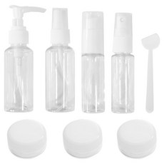 宣東商社 口袋旅行分裝瓶7件 + 乳霜匙組 No.6172, 透明, 1套