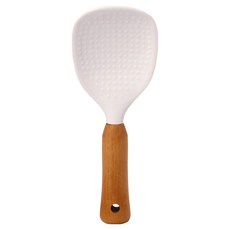 HIKARI 日光生活 矽膠飯勺 M025, 1個, 白色 + 咖色