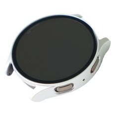 w9999 Galaxy Watch 7 相容 鋼化玻璃 全覆蓋保護殼, 銀色, 1個