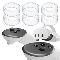 SPACE SHIELD Meta Quest 3替換遊戲搖桿保護模擬搖桿保護輕量矽膠防斷環, 6個, 單品, 透明