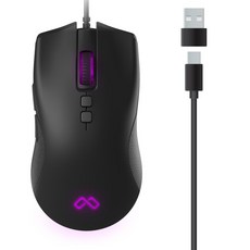 맥스틸 C타입 USB 무소음 게이밍 유선 마우스, 블랙, GM-C2U