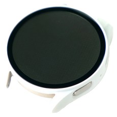 w9999 Galaxy Watch 7 相容 鋼化玻璃 全覆蓋保護殼, 白色, 1個