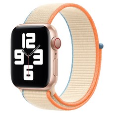 우먼스9999 애플워치 호환 스포츠루프 스트랩 42mm, 크림, 1개