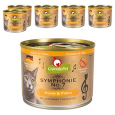 GranataPet 葛蕾特 交響樂低溫慢燉主食系列 貓罐 第7樂章, 雞肉 + 鮮魚, 200g, 6罐