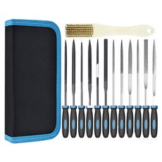 O-ON 研磨工具鋼銼小型銼刀13件組, 1套, 鋼製銼刀5種 + 鑽石銼刀6種 + 鋼刷 + 收納袋