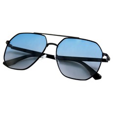 ALEGANT 美式輕奢漸層皓峰藍飛行員UV400偏光墨鏡