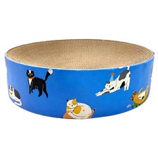 圓形貓抓板, 1個, 花貓藍