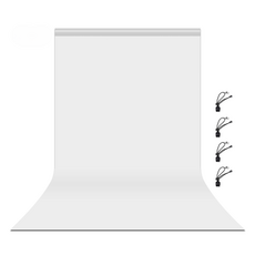 Beneble 攝影用照片直播背景紙 1 x 2m 白色, 1套, 單一商品