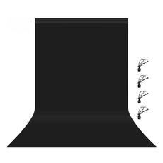 Beneble 攝影用 照片 直播 背景布 1 x 2m 黑色, 1套, 單一商品