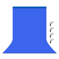 Veneble 攝影用照片直播背景布 1 x 2m 藍色, 1套, 單一商品