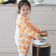 BEBE CHOUETTE 圍裙美術罩衫 + 頭巾 + 防水褲套裝