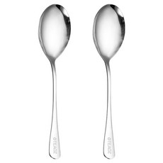 TEAOZ 廚房料理用具 SUS304不鏽鋼廚房用大型服務匙 C型, 銀色, 2個