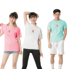 MI MI LEO 台灣製高透氣吸排T恤 3件組 C24, 蜜桃粉 + 白色 + 薄荷綠