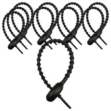 앞날창창 말랑 실리콘 키링고리 스트랩 케이블타이, 블랙, 10개