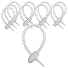 앞날창창 말랑 실리콘 키링고리 스트랩 케이블타이, 화이트, 10개