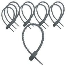 앞날창창 말랑 실리콘 키링고리 스트랩 케이블타이, 그레이, 10개