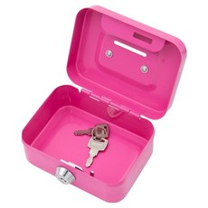 쿠쏘 휴대용 열쇠형 비밀금고 저금통 11.5cm, 핑크