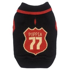 퍼피아 반려동물 루트 77 니트 가디건 KN2252, 블랙, 1개