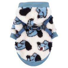 퍼피아 반려동물 맥스 도그프렌즈 하네스 일체형 후드티 TH2255, 블루, 1개