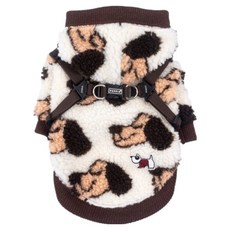 퍼피아 반려동물 맥스 도그프렌즈 하네스 일체형 후드티 TH2255, 브라운, 1개
