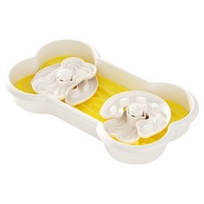 PASTEL PET 寵物旋轉益智慢食碗 FREE, 1個, 黃色