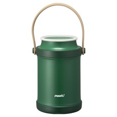 모슈 스테인리스 일체형 진공 보온 도시락, 그린, 1.3L, 1개