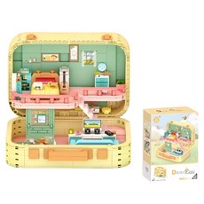 Smin 迷你小屋 相容積木 可愛小屋, 1個, 米色