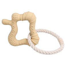 Blankdog 橡膠手柄繩索拔河玩具, 1個, 米色