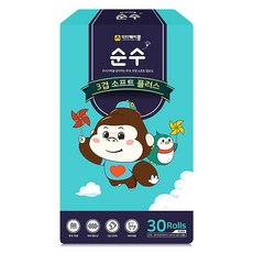 Dr.kkong 3層柔軟Plus衛生紙, 1個, 30入, 30m
