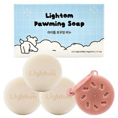 Lightom 狗狗泡沫潔足皂 3入 + 刷子, 1套, 55g