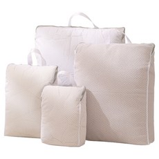 Royhome 方形掛式網眼洗衣袋4件組, 1套, 白色