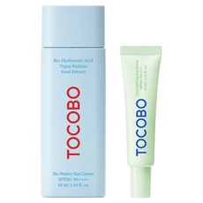 토코보 바이오 워터리 선크림 50ml + 시카 카밍 선세럼 10ml SPF50+ PA++++ 세트, 1세트