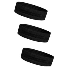 運動彩色髮帶 mj-007-1, 黑色, 3個