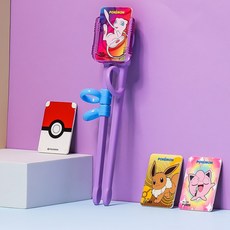 LiLFANT 幼兒用 寶可夢 卡片變換筷子 夢幻 Quattro + 4種卡片套組, 1套, 混色