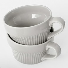 LOKO LIVING 오르센 拿鐵馬克杯 350ml, 2個, 灰色