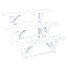 식스파머스 계단형 화분 진열대, 화이트, 3단