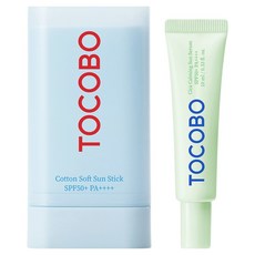 TOCOBO 棉花柔膚防曬棒 SPF50+ PA++++ 19g + 積雪草鎮靜防曬精華 10ml 套組, 1套