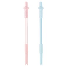 Blender Bottle 可調整彈性吸管, 2個, 裸粉 + 蘇打