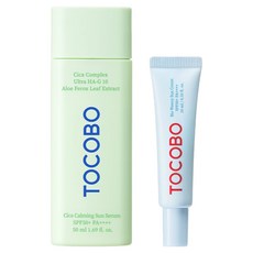 TOCOBO 積雪草鎮靜防曬精華 SPF50+ PA++++ 50ml + 生物水感防曬霜 10ml 套組, 1套