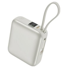 QCY 35W 기내반입 고속 충전 대용량 보조배터리 10000mAh C타입, PB10C, 화이트