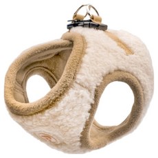 핑카홀릭 퍼피아 강아지 베어퍼 기모 조끼형 하네스 HB7875, 베이지, 1개